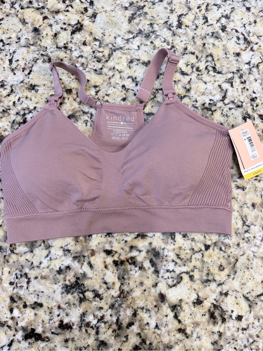 Kindred Bravely Mauve Nursing Bralette with Clip-Down Straps